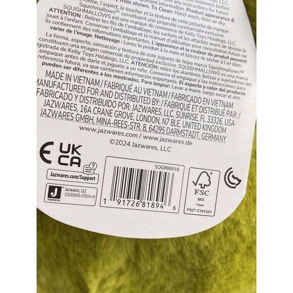 Squishmallows 12" Fuzz-A-Mallows Grinch in Santa Hat Soft Plush Christmas NEW - Picture 6 of 11